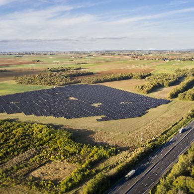 parc solaire sur l'A10 en France