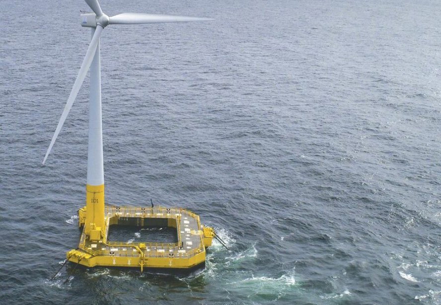 A wind turbine at sea