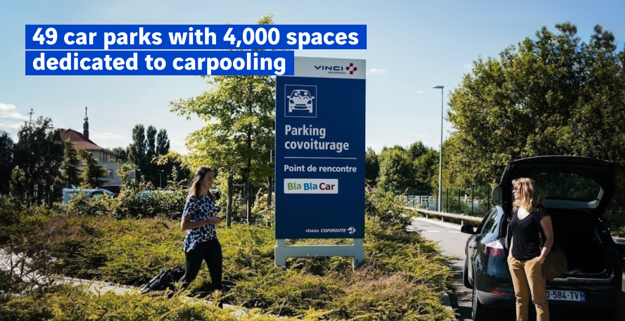 49 car parks with 4,000 spaces dedicated to carpooling